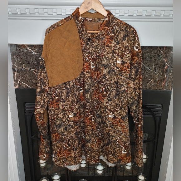 CLEARWATER OUTFITTERS Other - CLEARWATER OUTFITTERS SUEDE TRIM DEER HUNT SHIRT XXL